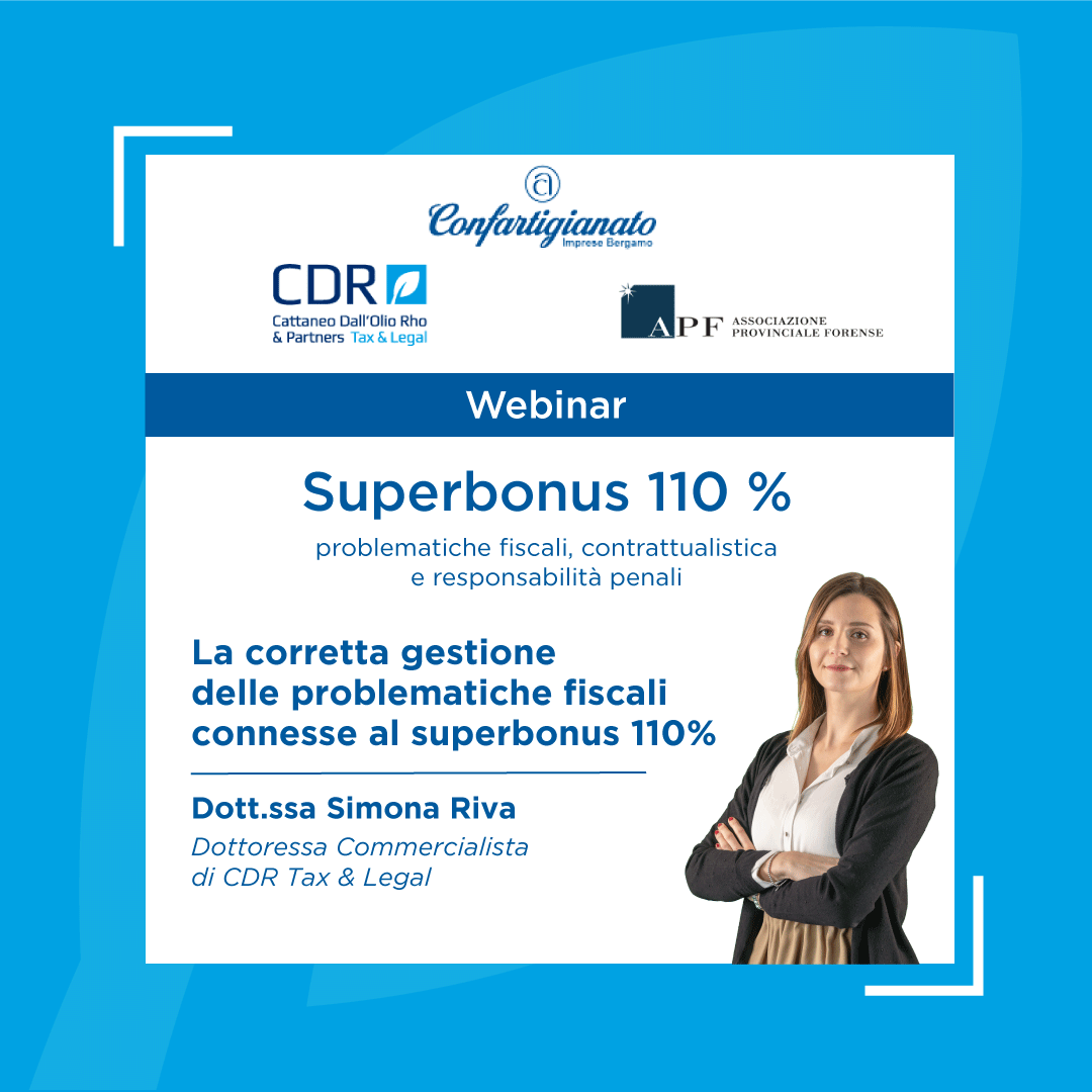 Webinar Confartigianato Imprese Bergamo e Associazione Provinciale Forense ANF Bergamo - Superbonus 110%